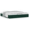 vidaXL Estructura de cama otomana sin colch&oacute;n verde oscuro 200x200 cm