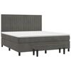 vidaXL Cama box spring con colch&oacute;n terciopelo gris oscuro 160x200 cm