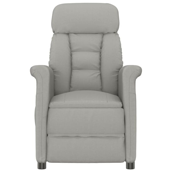 vidaXL Sill&oacute;n de masaje de cuero sint&eacute;tico de ante gris claro