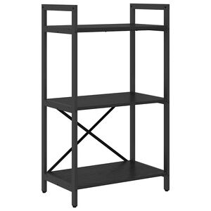 vidaXL Estante de libros 3 niveles 56 x 34 x 96 cm Roble Negro