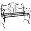 vidaXL Banco de jard&iacute;n 2-N&uacute;mero de plazas 114 x 56,5 x 90 cm Acero