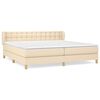 vidaXL Cama box spring con colch&oacute;n tela color crema 200x200 cm