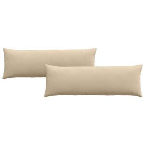 vidaXL Cojines de sof&aacute; 2 pcs Crema 120 x 40 cm tela