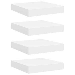 vidaXL Estantes flotantes de pared 4 uds MDF blanco 23x23,5x3,8 cm