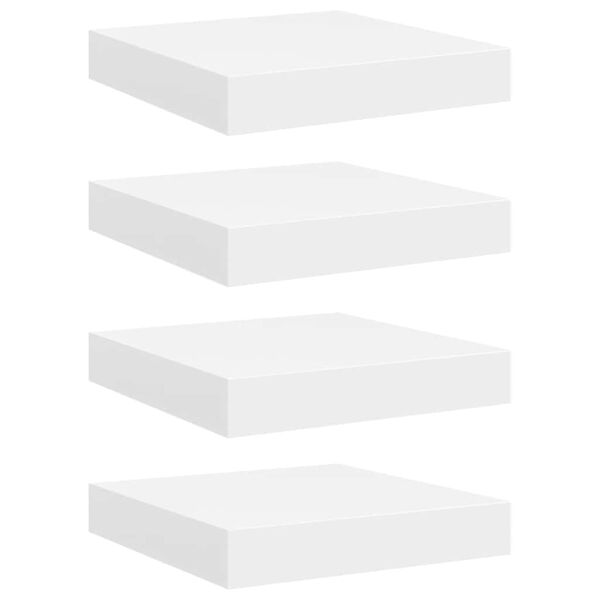 vidaXL Estantes flotantes de pared 4 uds MDF blanco 23x23,5x3,8 cm