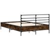 vidaXL Estructura cama madera ingenier&iacute;a metal roble ahumado 140x190cm