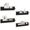vidaXL Estanter&iacute;as de pared 4 pcs Roble Negro 80 x 11,5 x 18 cm