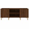 vidaXL Mueble de discos madera contrachapada roble marr&oacute;n 121x38x48 cm
