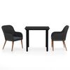 vidaXL Juego de comedor de jard&iacute;n 3 piezas con cojines negro