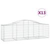 vidaXL Cestas de gaviones 13 uds forma de arco hierro 200x50x60/80 cm