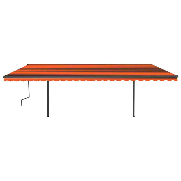 vidaXL Toldo autom&aacute;tico LED sensor de viento naranja y marr&oacute;n 6x3 m