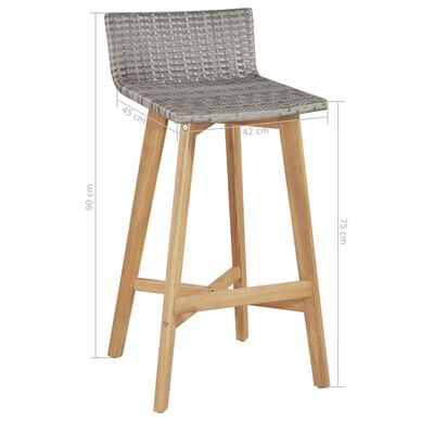 vidaXL Set mesa y sillas de bar 3 pzas madera maciza acacia