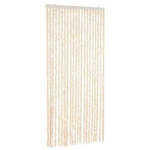 vidaXL Cortina antimoscas chenilla beige y blanco 90x220 cm