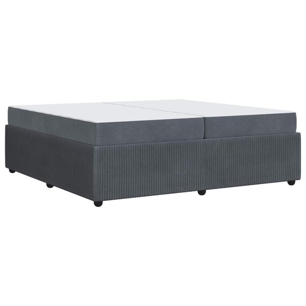 vidaXL Estructura de cama con colch&oacute;n Gris oscuro 200 x 200 cm tela