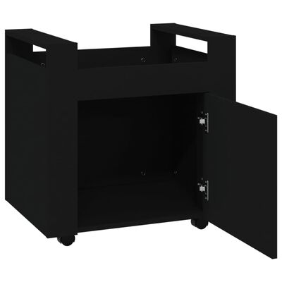 vidaXL Carrito de escritorio madera contrachapada negro 60x45x60 cm