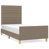 vidaXL Estructura de cama sin colch&oacute;n tela gris taupe 100x200 cm