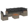 vidaXL Set de sof&aacute;s de jard&iacute;n 7 piezas con cojines rat&aacute;n PE gris