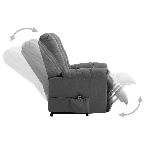 vidaXL Sill&oacute;n elevable tela gris claro
