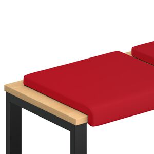 vidaXL Coj&iacute;n de banco 4 uds. Cuero sint&eacute;tico Rojo Profundidad 35 cm