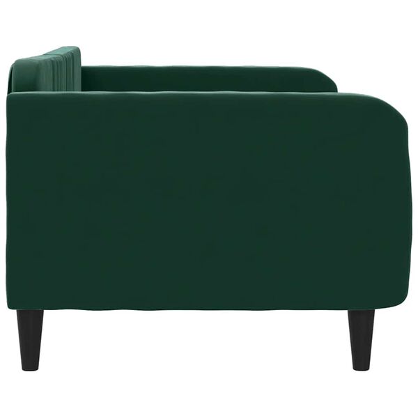 vidaXL Sof&aacute; cama sin colch&oacute;n terciopelo verde oscuro 100x200 cm