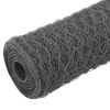 vidaXL Alambrada de gallinero acero revestimiento PVC gris 25x1,5 m