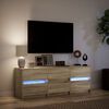 vidaXL Mueble de TV LED madera de ingenier&iacute;a roble Sonoma 140x34x50 cm