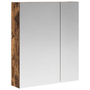 vidaXL Armario con espejo de ba&ntilde;o Roble ahumado 60 x 14,5 x 70 cm