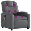 vidaXL Sill&oacute;n reclinable de masaje en piel sint&eacute;tica gris