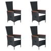 vidaXL Juego de comedor para jard&iacute;n 5 piezas negro