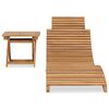 vidaXL Tumbona plegable con mesa de madera maciza de teca