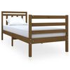vidaXL Estructura cama individual madera maciza marr&oacute;n miel 75x190 cm