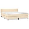 vidaXL Cama box spring con colch&oacute;n tela color crema 160x200 cm