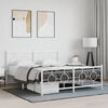 vidaXL Estructura cama sin colchón con estribo metal blanco 160x200 cm