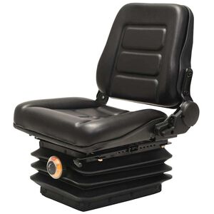 vidaXL Asiento de tractor con suspensi&oacute;n respaldo ajustable negro