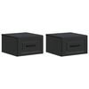 vidaXL Mesita de Noche de Pared 2 uds. Negro 34,5 x 33 x 20 cm