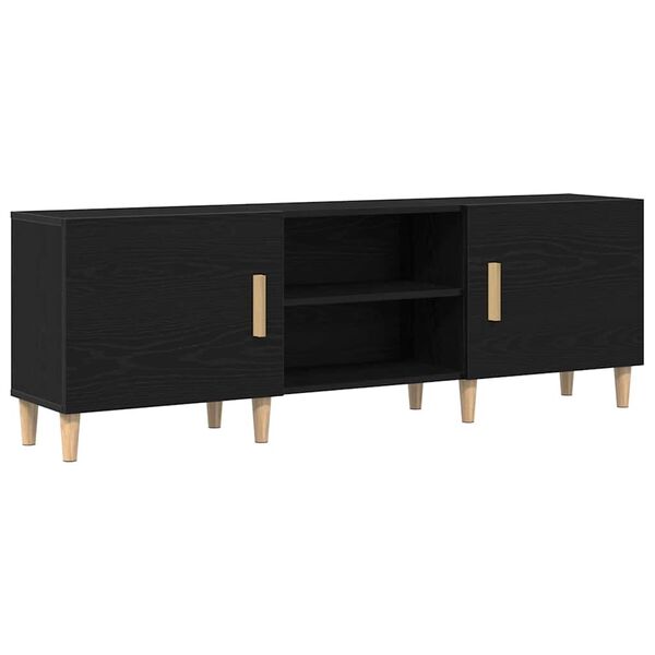 vidaXL Gabinete de TV Roble Negro 150 x 30 x 50 cm
