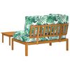 vidaXL Juego de Sof&aacute; Hoja 2 pcs Patr&oacute;n de hoja Madera de Acacia S&oacute;lida