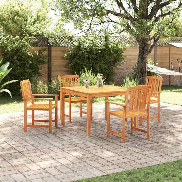 vidaXL Conjunto de Comedor de Jard&iacute;n 5 pcs Marr&oacute;n