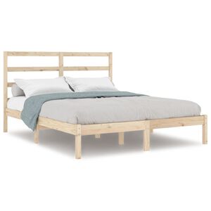 vidaXL Estructura de cama sin colch&oacute;n madera de pino maciza 120x200 cm