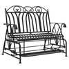 vidaXL Banco balanc&iacute;n de jard&iacute;n de 2 plazas acero negro 114 cm