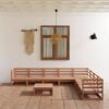 vidaXL Muebles de jard&iacute;n 9 piezas marr&oacute;n miel madera maciza de pino