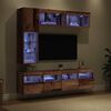 vidaXL Mueble de TV con LED 7 pcs Madera vieja Madera de ingenier&iacute;a