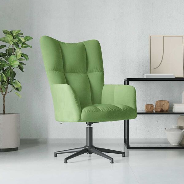 vidaXL Sill&oacute;n de relax de terciopelo verde claro