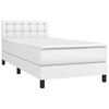vidaXL Cama box spring con colch&oacute;n cuero sint&eacute;tico blanco 100x200 cm