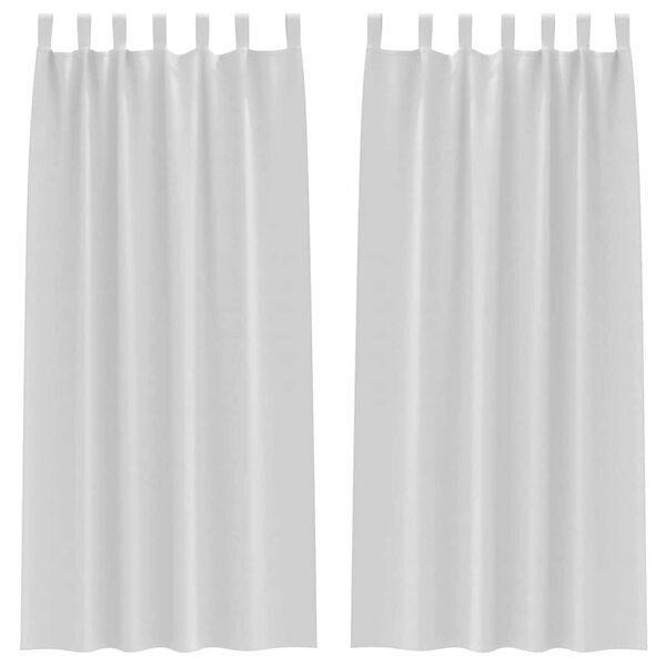 vidaXL Cortinas Opacas con Anillas 2 pcs Gris P&aacute;lido 260 x 140 cm