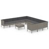 vidaXL Set de muebles de jard&iacute;n 12 pzas y cojines rat&aacute;n sint&eacute;tico gris