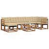 vidaXL Conjunto de sof&aacute;s de exterior con coj&iacute;n 8 pcs Natural y Beige