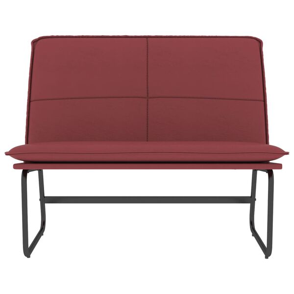 vidaXL Banco de cuero sintético rojo tinto 100x75x76 cm