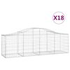 vidaXL Cestas de gaviones 18 uds forma de arco hierro 200x50x60/80 cm