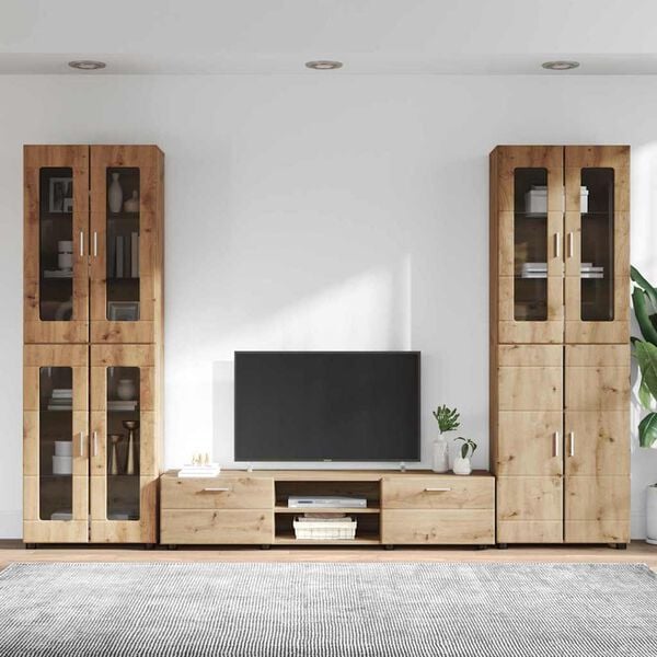 vidaXL Conjunto de mueble de TV con caj&oacute;n FLORIN Roble artesanal
